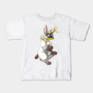 Bobtail BunnyCat: Chocolate Lynx Point (Yellow) Kids T-Shirt